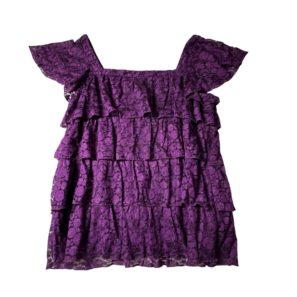 Apt 9 Top Women's Medium Lace Purple Floral Lined Tank Y2K Boho Whimsical